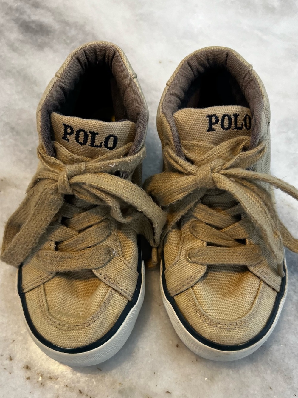 Polo by Ralph Lauren Kids Beige/Tan Canvas High-Top Sneakers